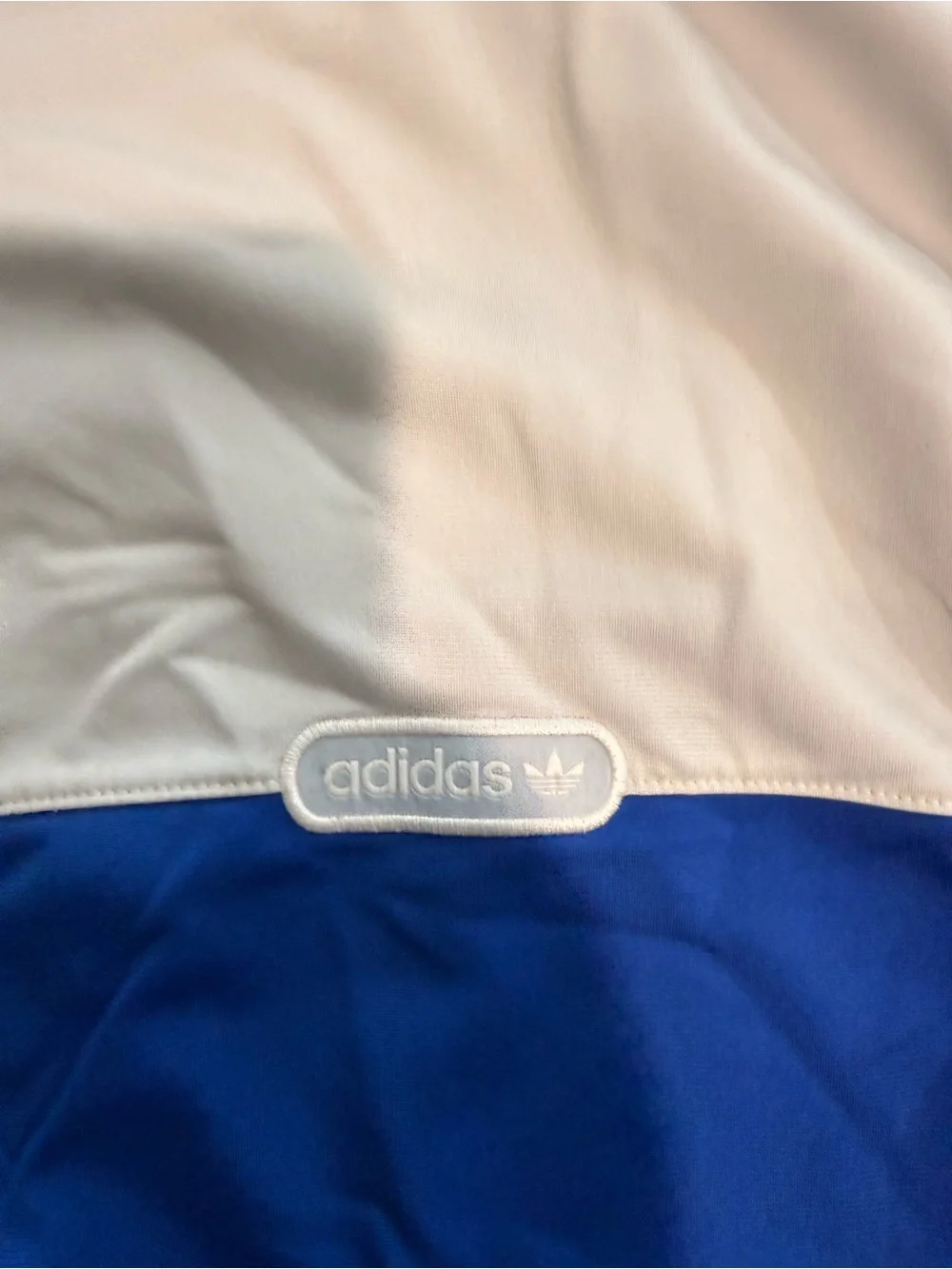 adidas White and Blue Lightweight Track Jacket